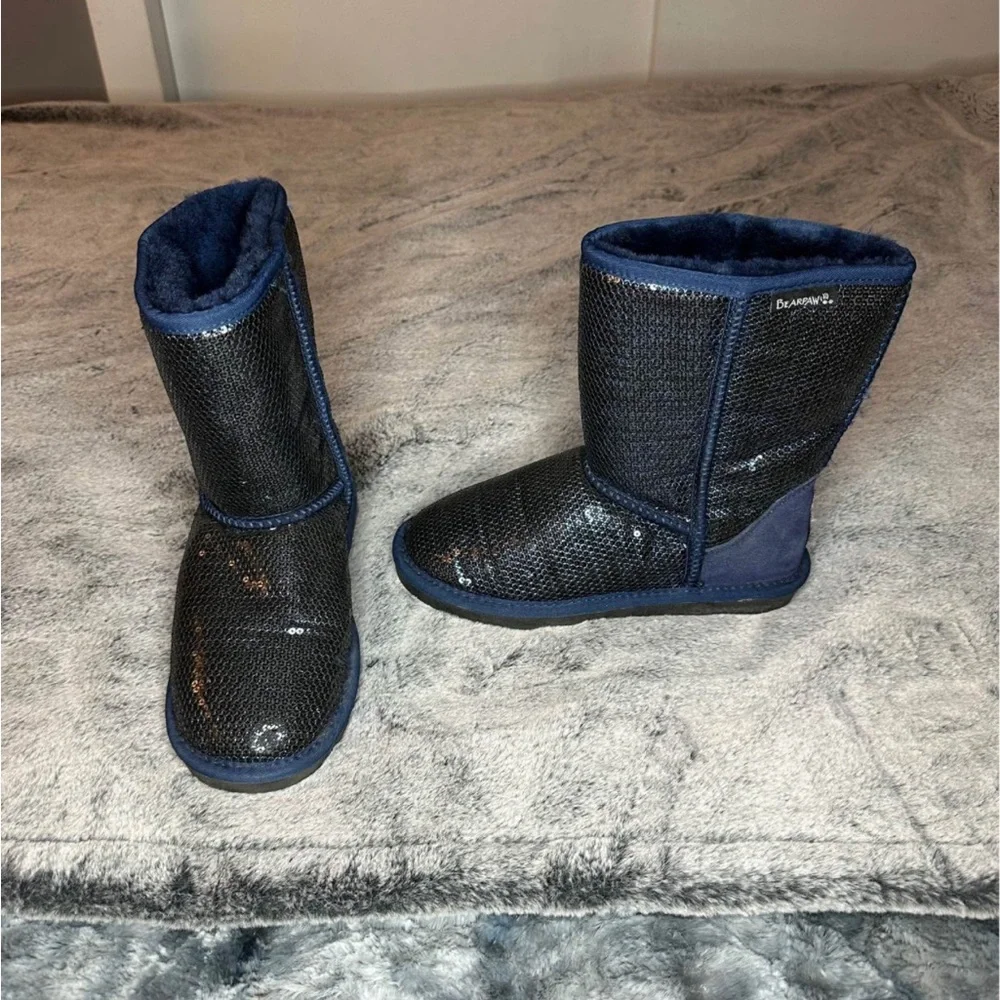 Bearpaws Black and Blue Sequin Boots - Picture 2 of 5